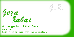 geza rabai business card