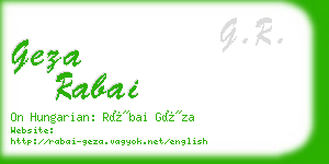 geza rabai business card